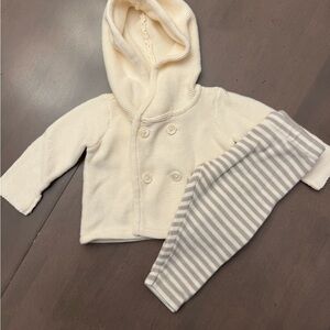 Tea Collection Cream and Tan Knit Set 3-6 Months